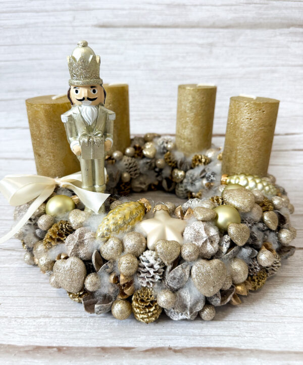 Adventi koszorú - arany diótörő - Image 3