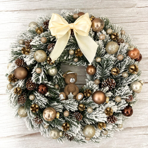 Karácsonyi ajtódísz - macis